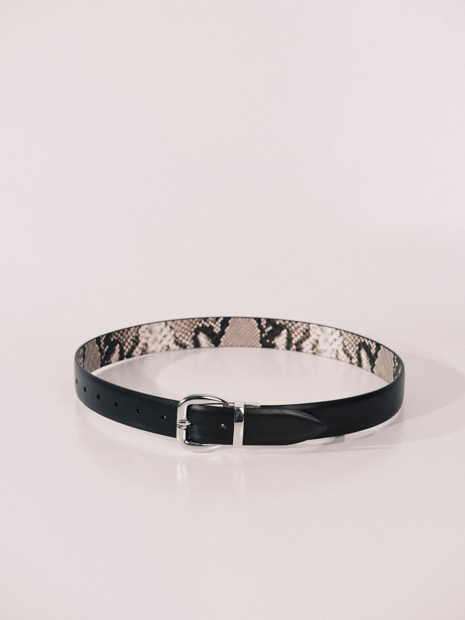 Reversible Belt Snake & Black Silver | Ivory & Brown Snake & Black Silver
