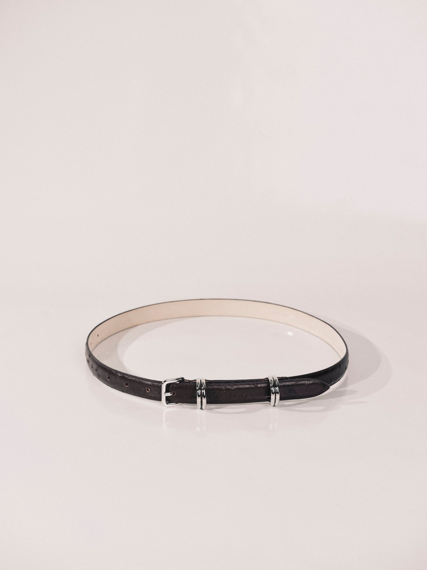 Constance Belt | Plum & Ostrich Silver