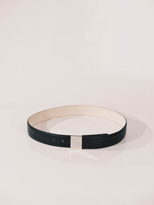 Brandt Pebble Leather Belt | Black & Silver