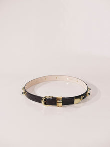 Hollyhock Stone Ostrich Belt | Plum Ostrich & Silver & Onyx