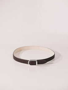 Mija Leather Belt | Brown Pebble & Silver