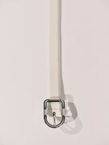 Mija Leather Belt | Ivory Pebble & Silver