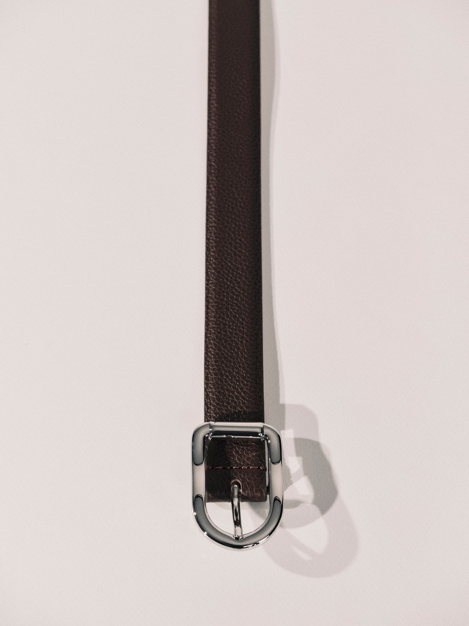 Mija Leather Belt | Brown Pebble & Silver