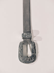 Vendome Suede Belt | Fog & Silver