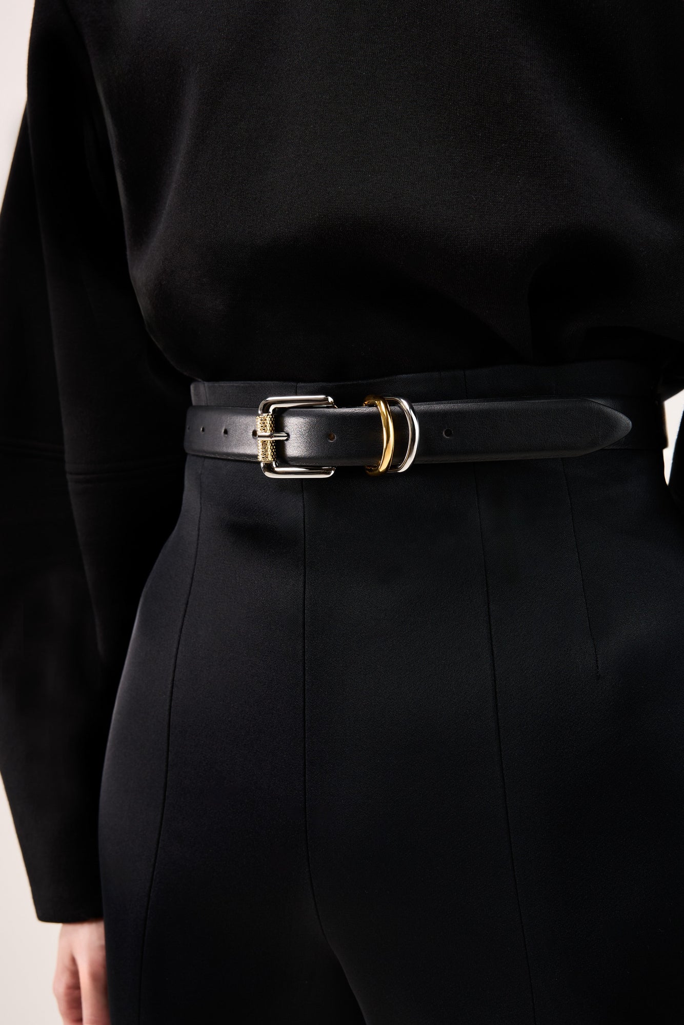 Alegra Belt | Black & Silver & 24K Gold