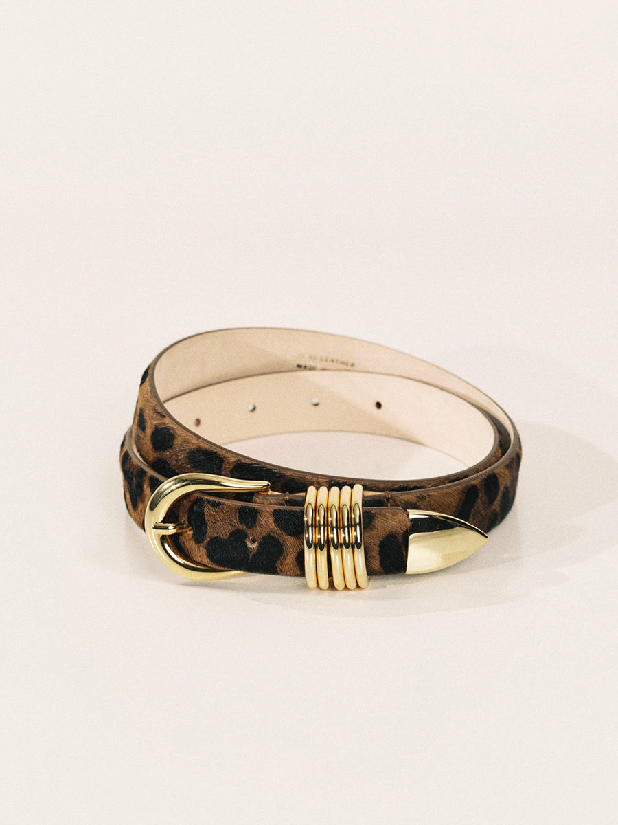 Hollyhock Calf Hair Belt | Jaguar & Gold
