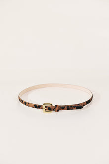 Mara Calf Hair Belt | Jaguar & 24K Gold