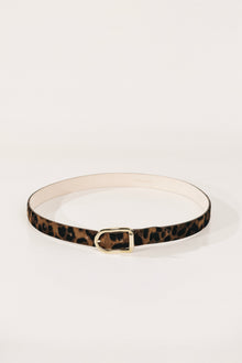 Mija Calf Hair Belt | Dark Jaguar & 24K Gold