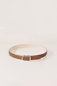 Mija Belt | Camel Ostrich & Silver