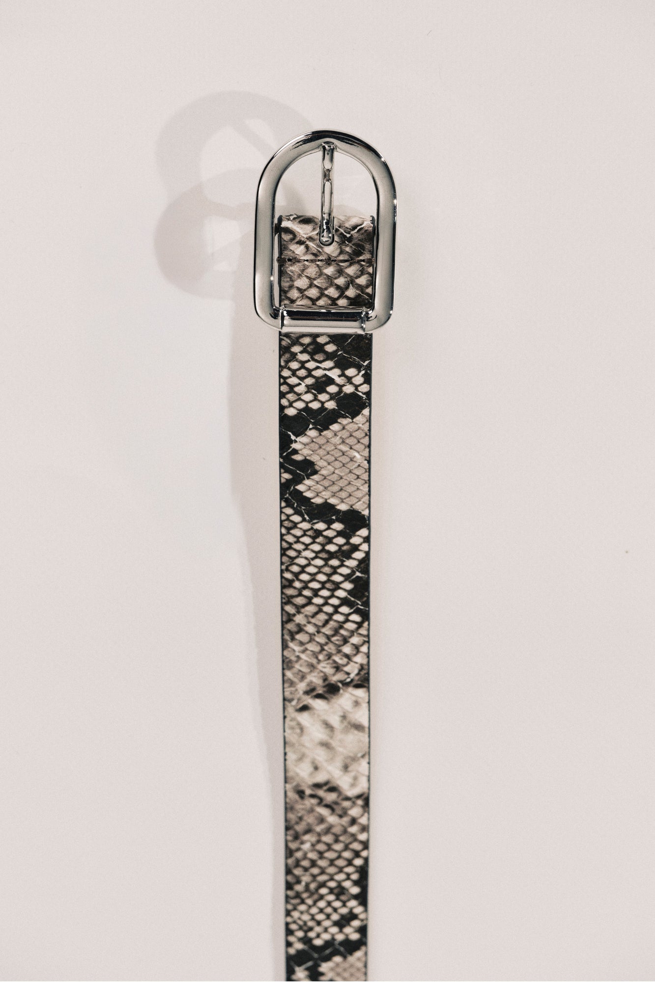 Mija Belt | Beige Snake & Silver