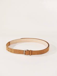 Mini Hutch X-Long Suede Belt | Caramel & Silver