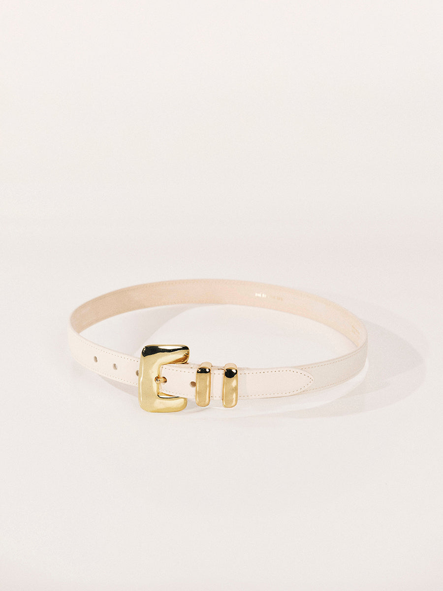 Tetra Belt | Ivory & 24K Gold