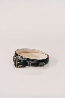 Travertine Belt | Black With Black Onyx Inlay