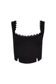 Womens | Crepe Bustier Top | Black