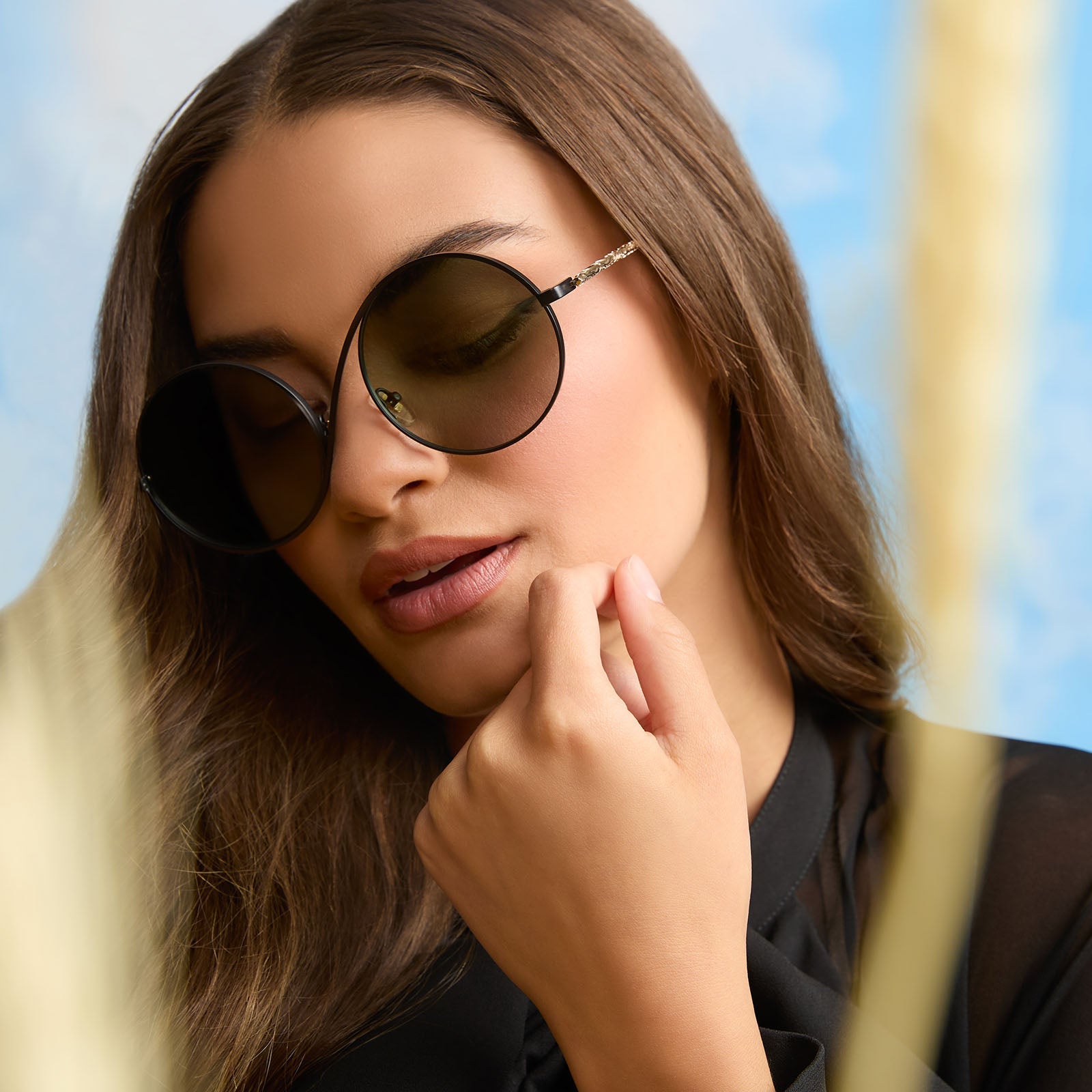 Womens | Elphaba Wire Frames Sunglasses | Classic Black Wire | Emerald Tint Gradient Lenses