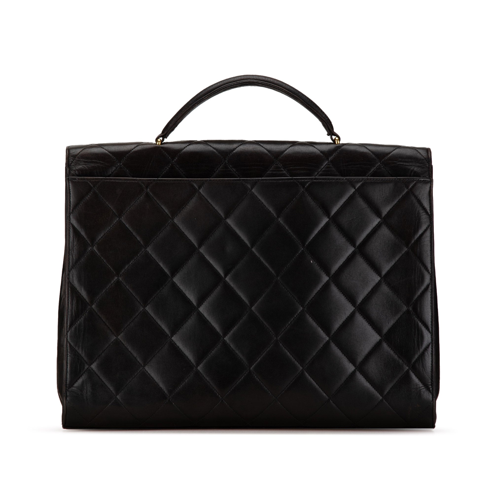 Chanel | Pre-Owned CC Quilted Lambskin Flap Briefcase | Black