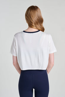 Splits59 | Djuna Crop Ringer | White/Indigo