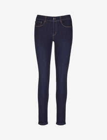 Do It All Denim Five Pocket Mid-Rise Skinny Jean::Dark Indigo::Main