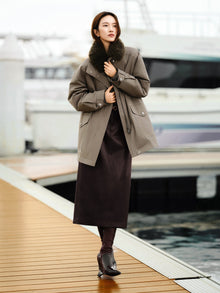 Wool Light Warm Parka | Khaki