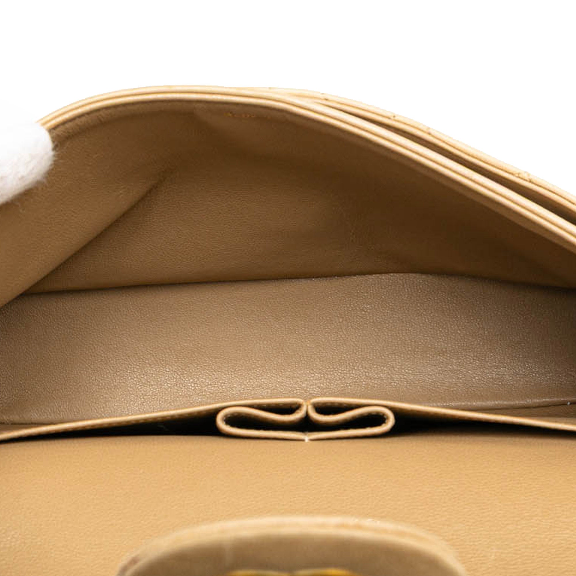 Chanel | Pre-Owned Medium Classic Lambskin Double Flap | Brown/Nude