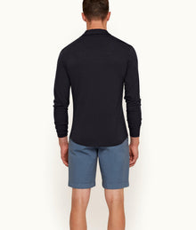 Dane Cotton Twill Longest-Length Cotton Twill Shorts | Blue Smoke