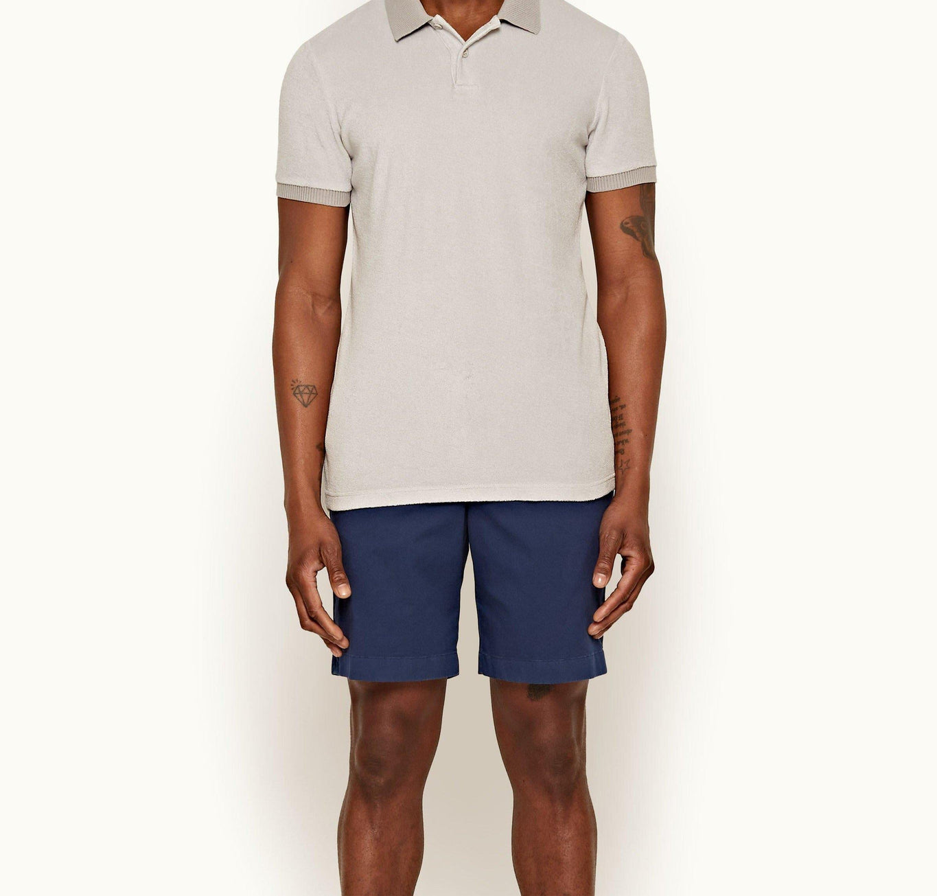 Dane Cotton Twill Longest-Length Cotton Twill Shorts | Blue Wash
