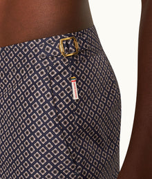 Dane Solmio Print Longer-Length Swim Shorts | Night Iris