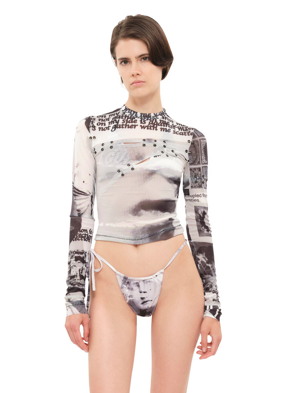 Womens | Roman Collage Bikini Bottom | White