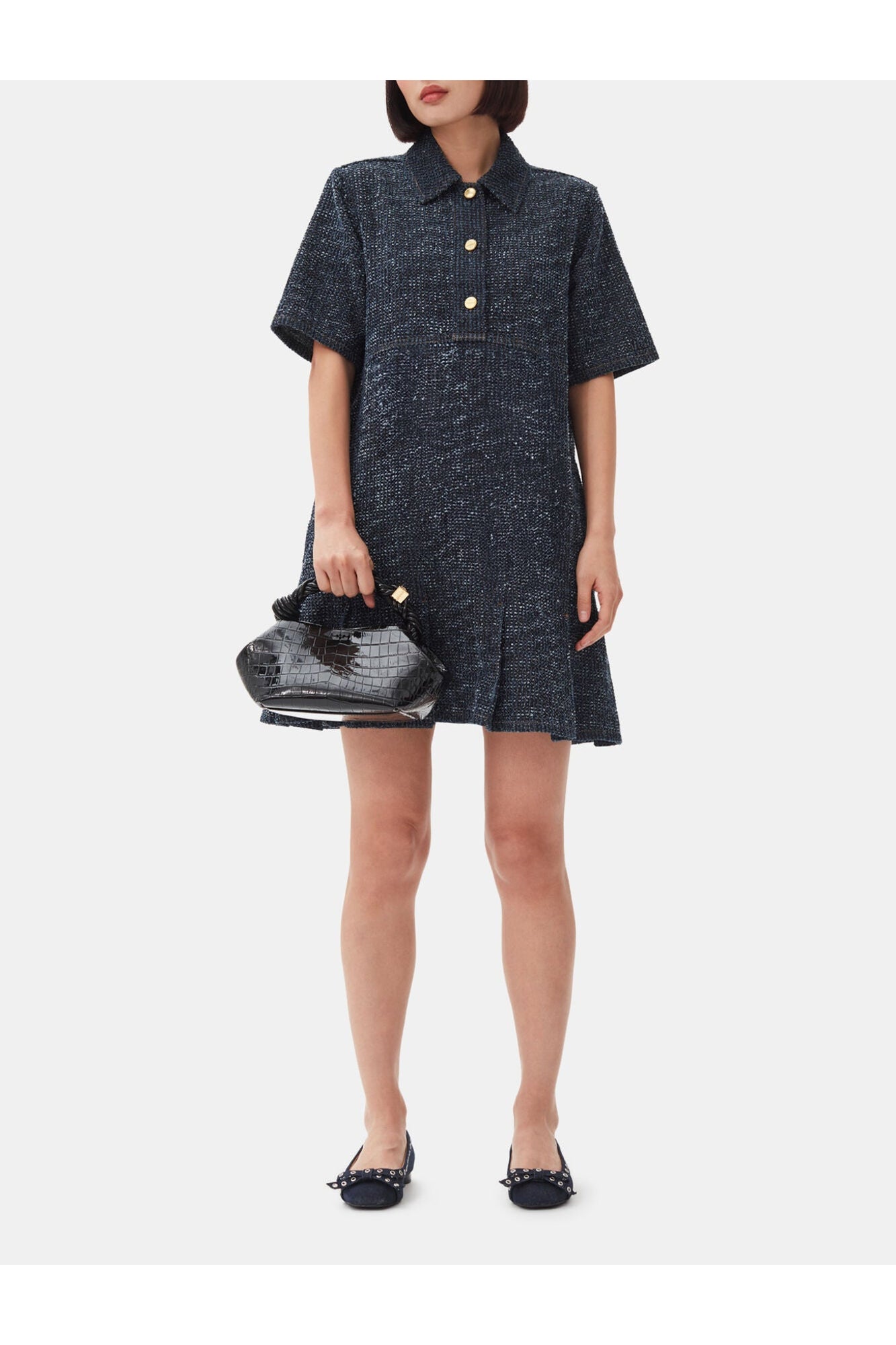 Dark Blue Textured Dress | Rinse