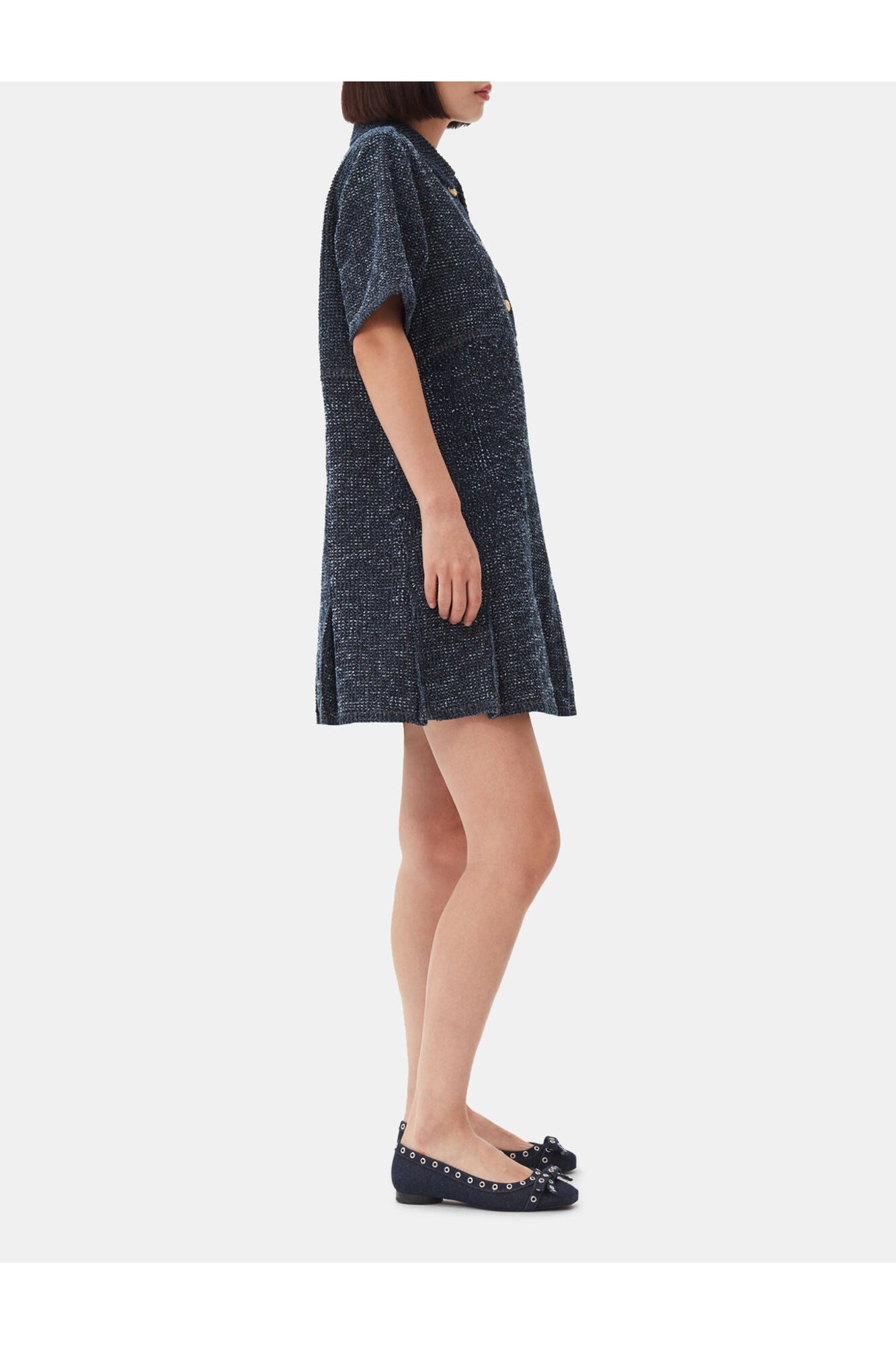 Dark Blue Textured Dress | Rinse