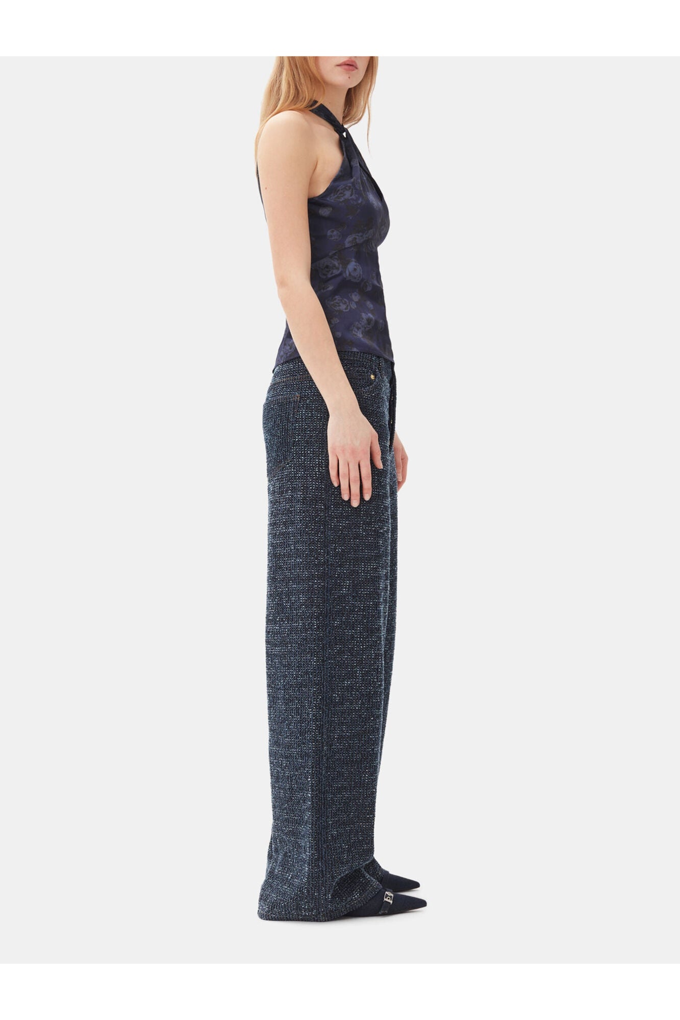 Dark Blue Textured Jeans | Rinse
