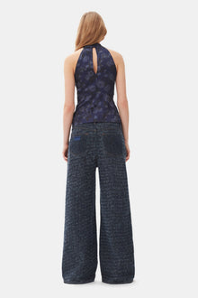 Dark Blue Textured Jeans | Rinse