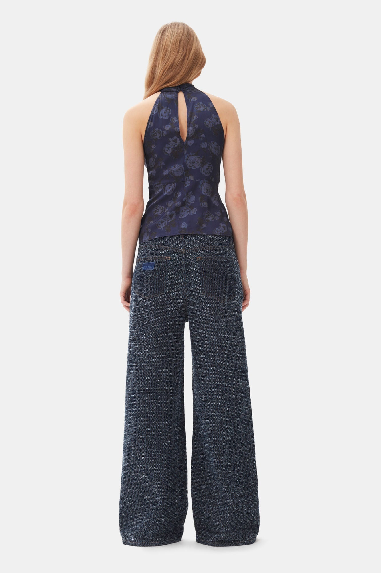 Dark Blue Textured Jeans | Rinse