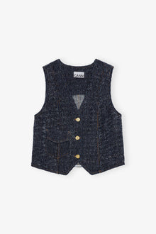 Dark Blue Textured Vest | Rinse