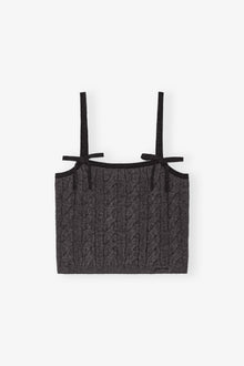 Dark Gray Cable Knit Strap Top | Phantom