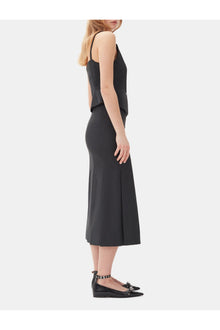 Dark Grey Stripe Suiting Midi Skirt | Phantom