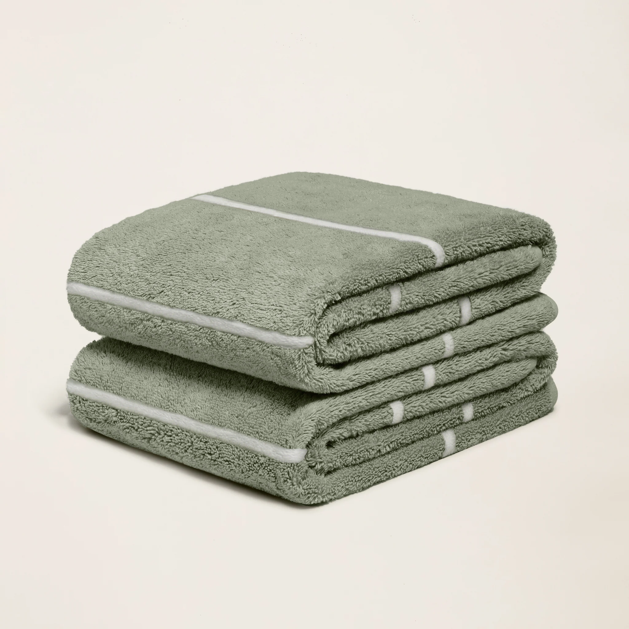 Deia Australian Cotton Towels | Sage/Ecru