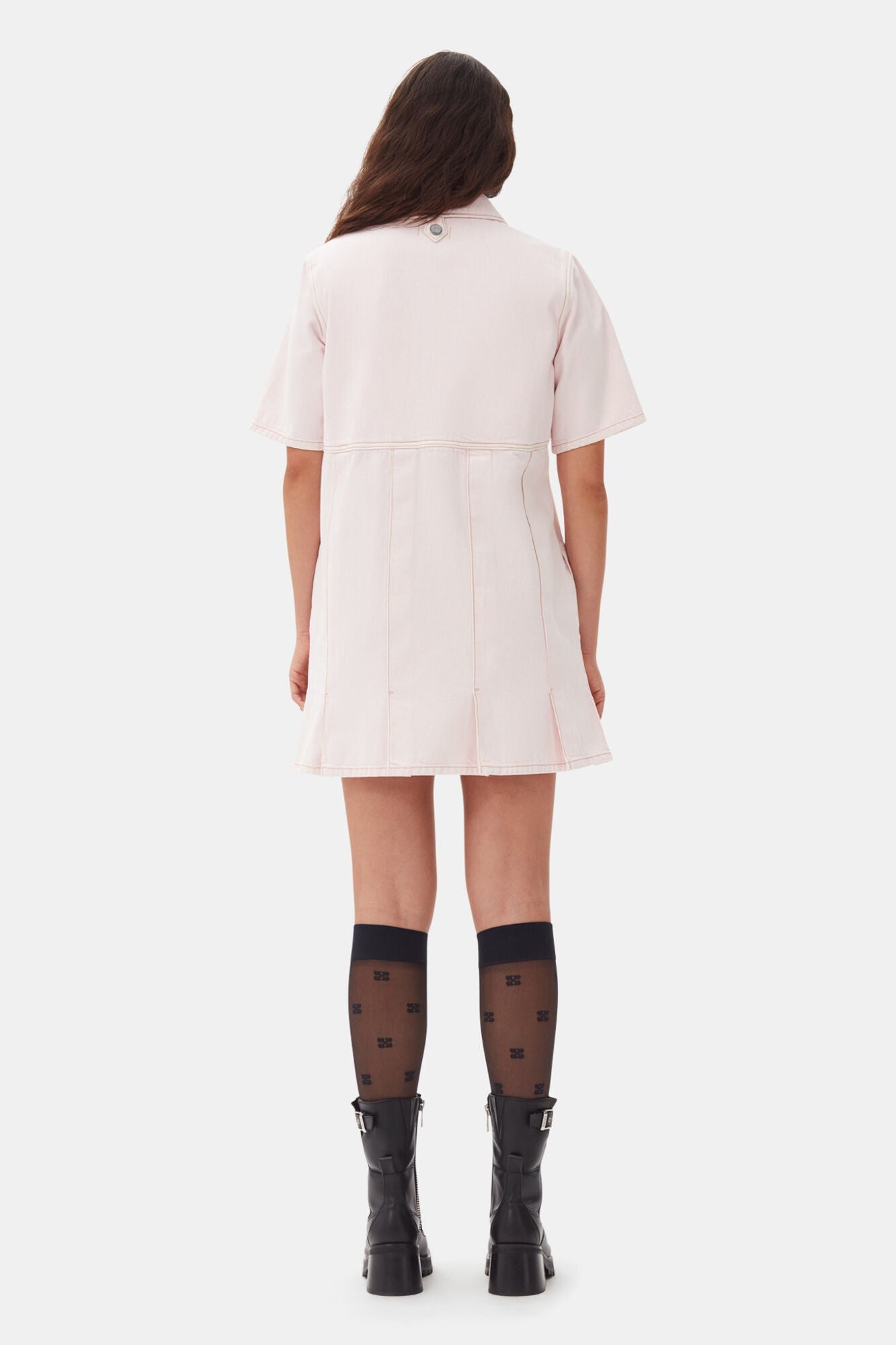 Denim Mini Dress | Chalk Pink