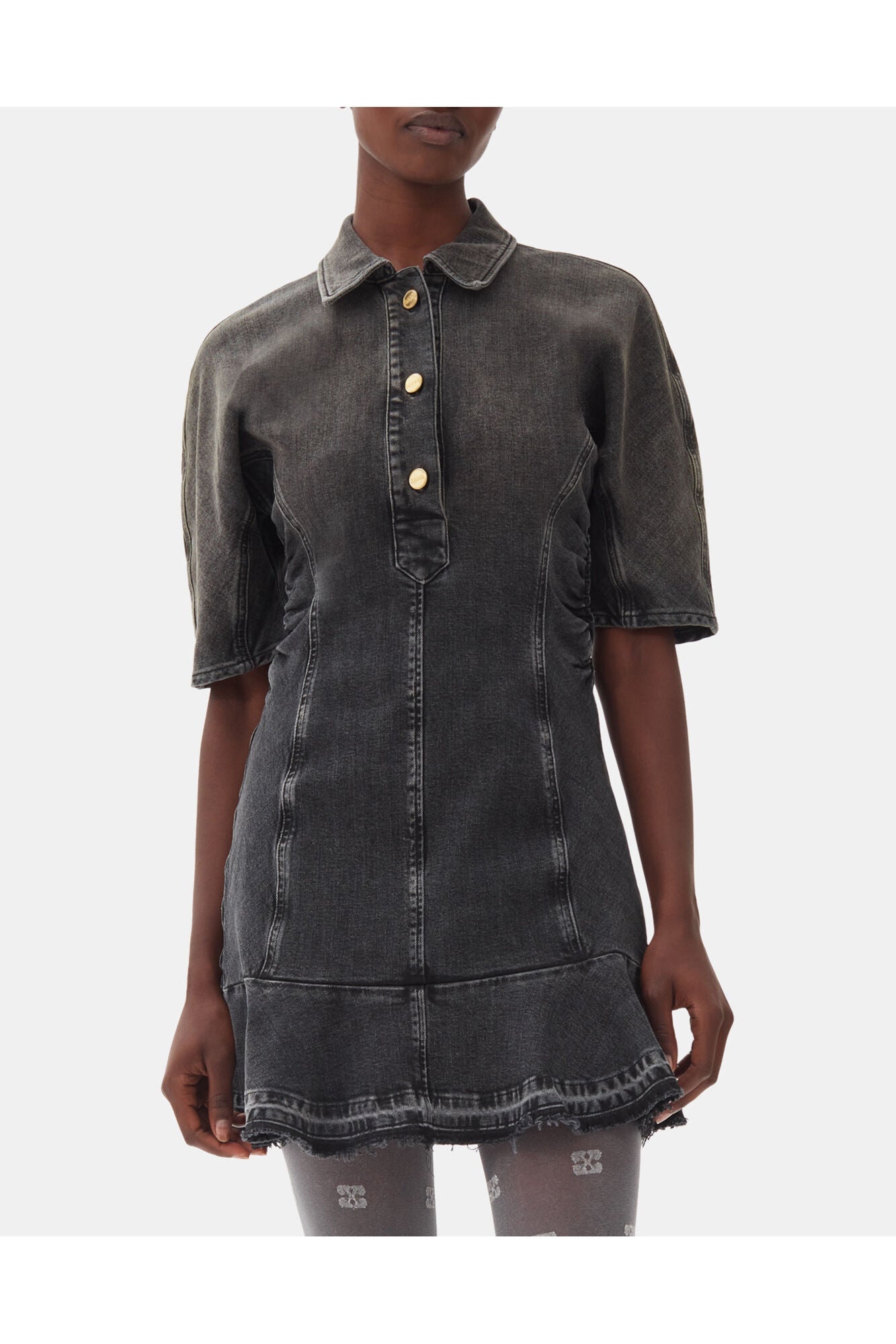 Denim Mini Dress | Washed Black/Black (V1)