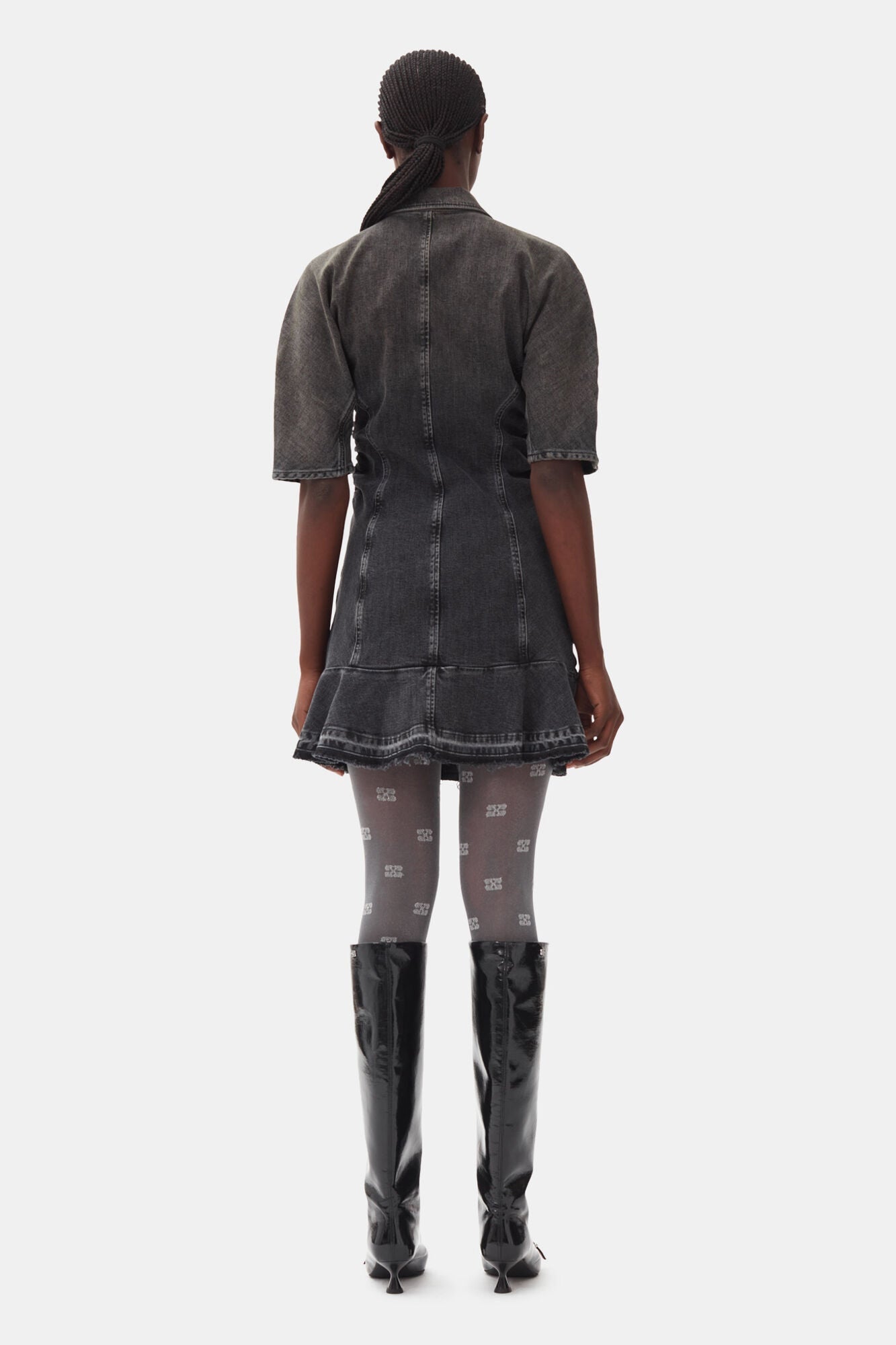 Denim Mini Dress | Washed Black/Black (V1)