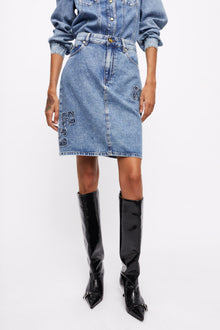 Denim Skirt | Mid Blue Stone