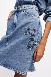 Denim Skirt | Mid Blue Stone