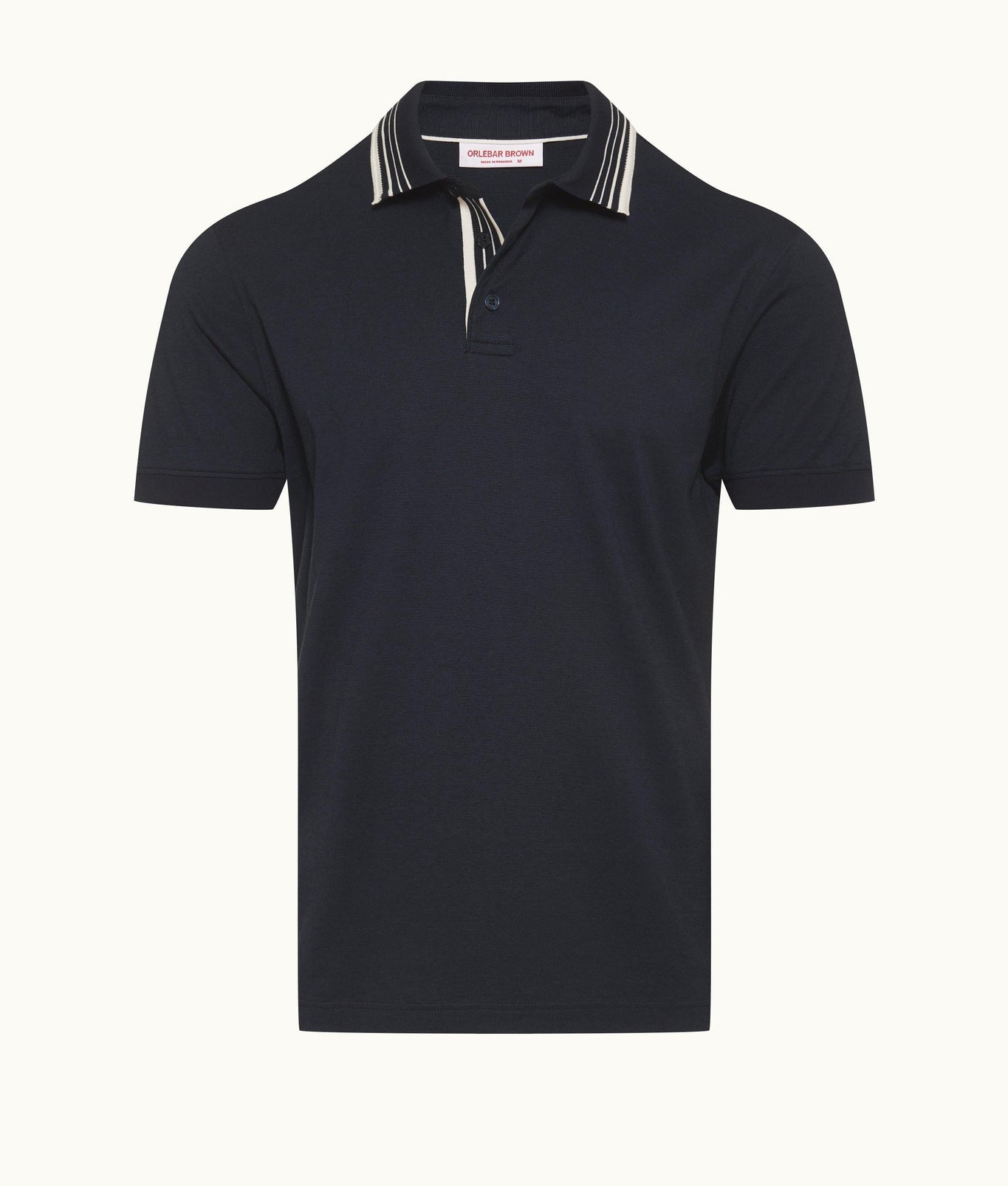 Dominic Stripe Classic Fit Border Stripe Polo Shirt | Night Iris