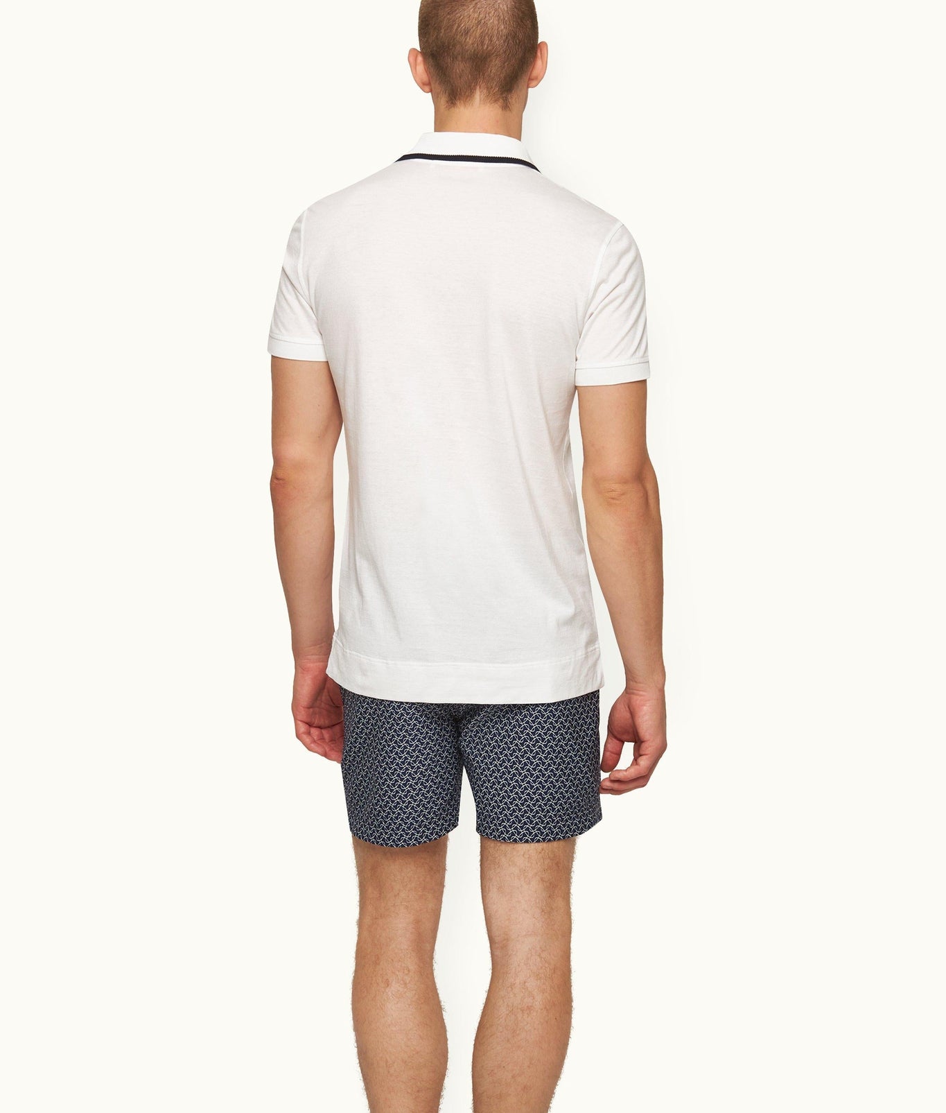 Dominic Tipping Collar Knit Polo Shirt | White
