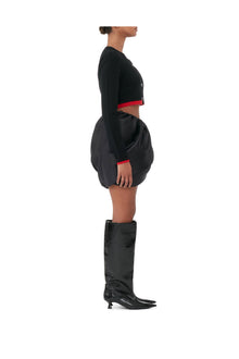 Double Satin Mini Skirt | Black