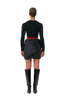 Double Satin Mini Skirt | Black