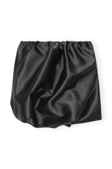 Double Satin Mini Skirt | Black