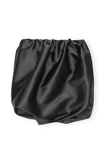 Double Satin Mini Skirt | Black