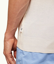 Dr. No Knitted Polo 007 Tailored Fit Silk Polo Shirt | Ivory