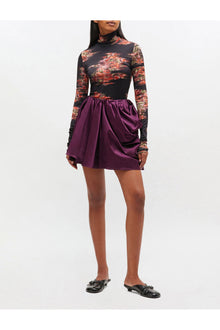 Draped Skirt | Mauve Wine